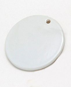 Керамический круг белый с отверстием, d=10,16 см